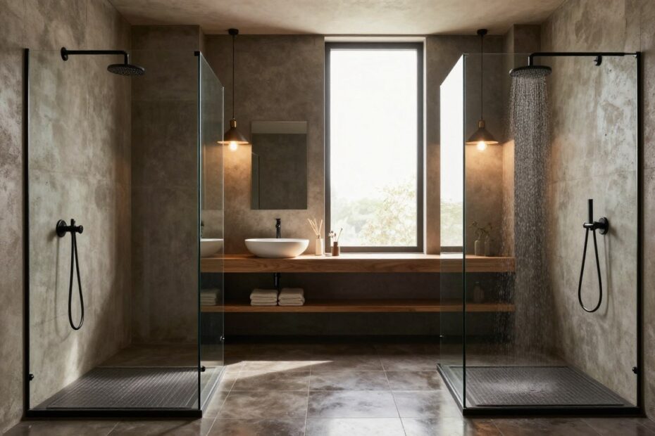 Łazienka loft z prysznicem