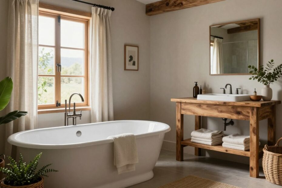 Łazienka w stylu wiejskim aranżacje