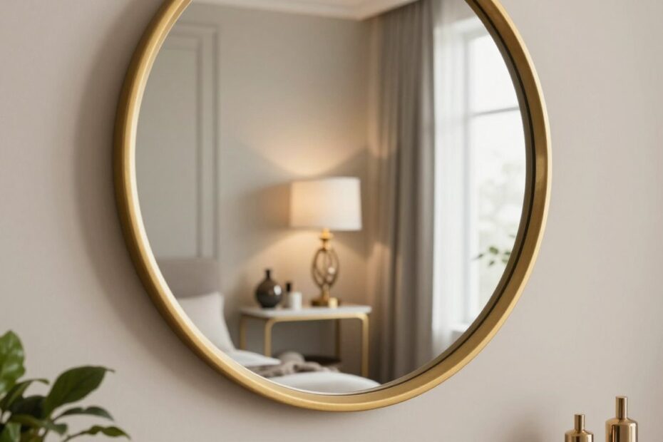 Lustro okrągłe ze ściętym bokiem