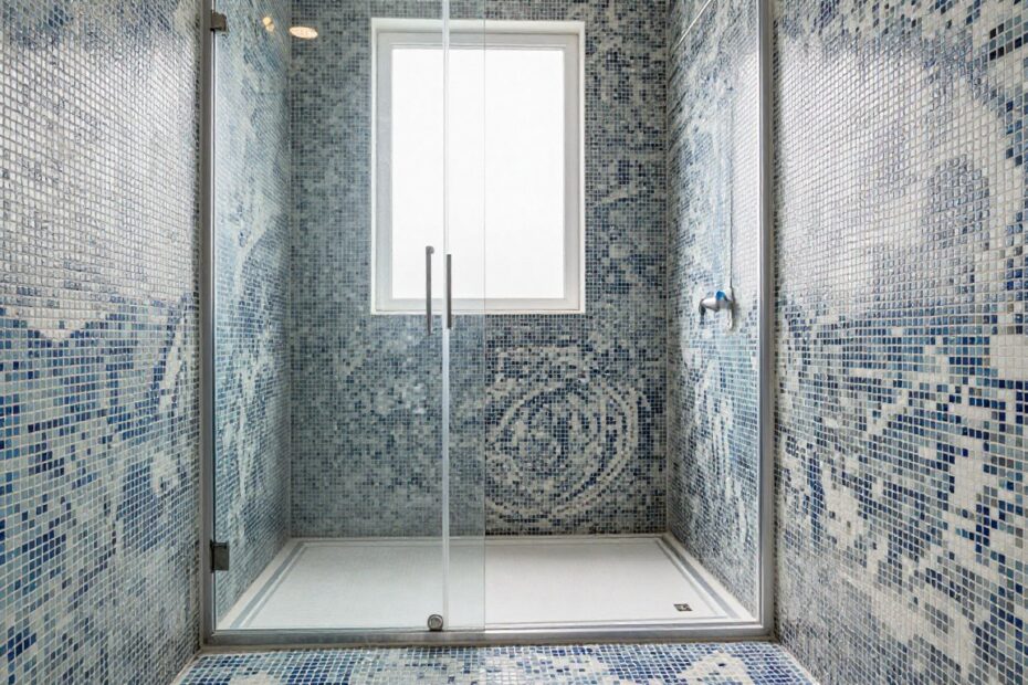 Mozaika pod prysznicem aranżacje