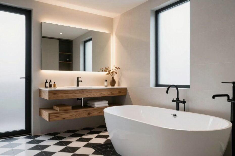 Nowoczesna łazienka biało-czarna