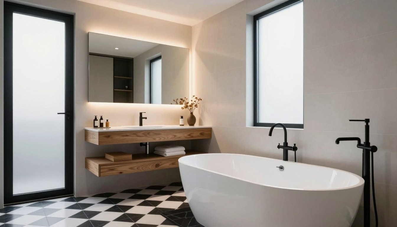 Nowoczesna łazienka biało-czarna